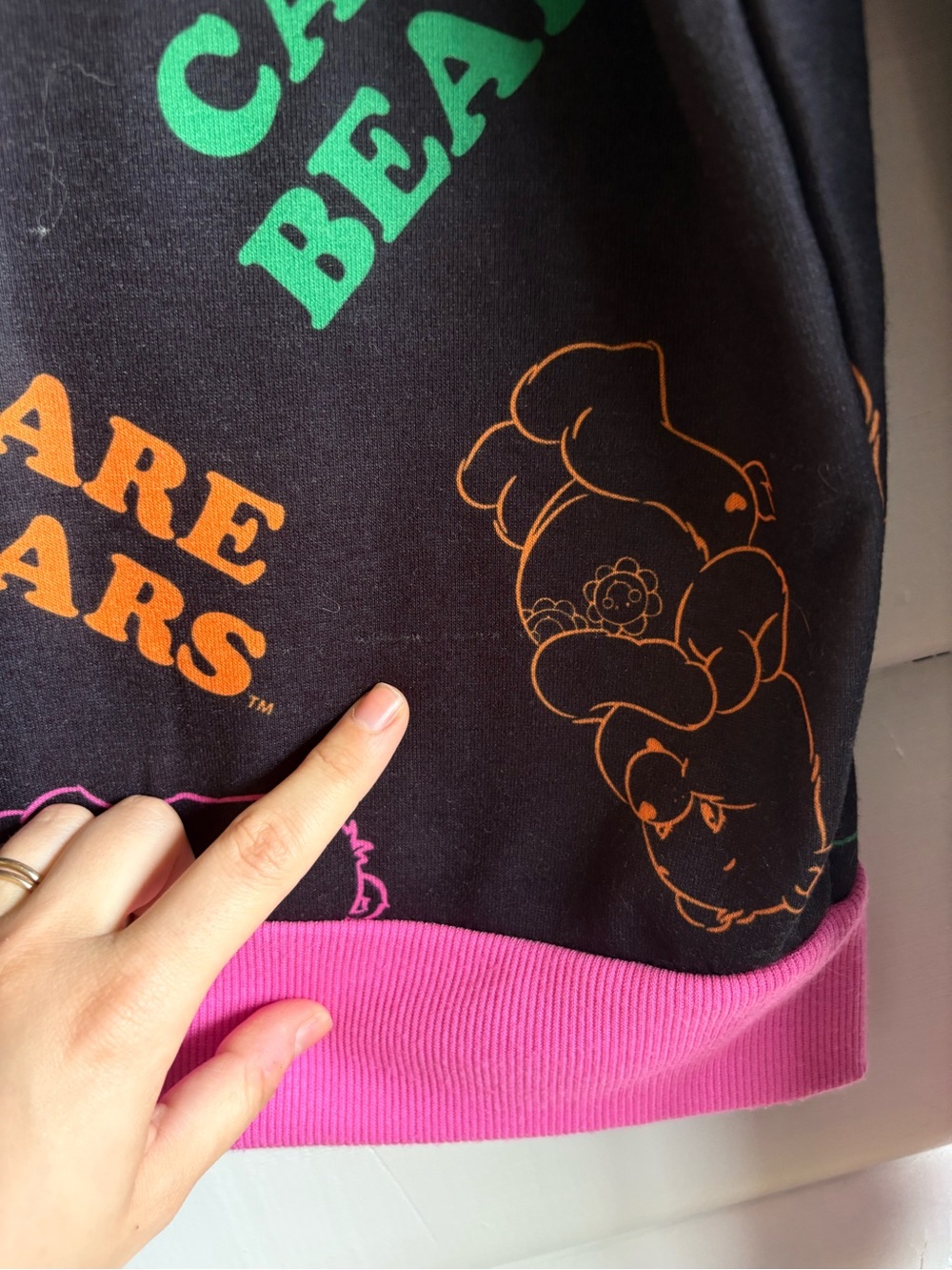 Care Bears All Over Print Fleece Sweatshirt Black Pink Medium - Picture 8 of 9